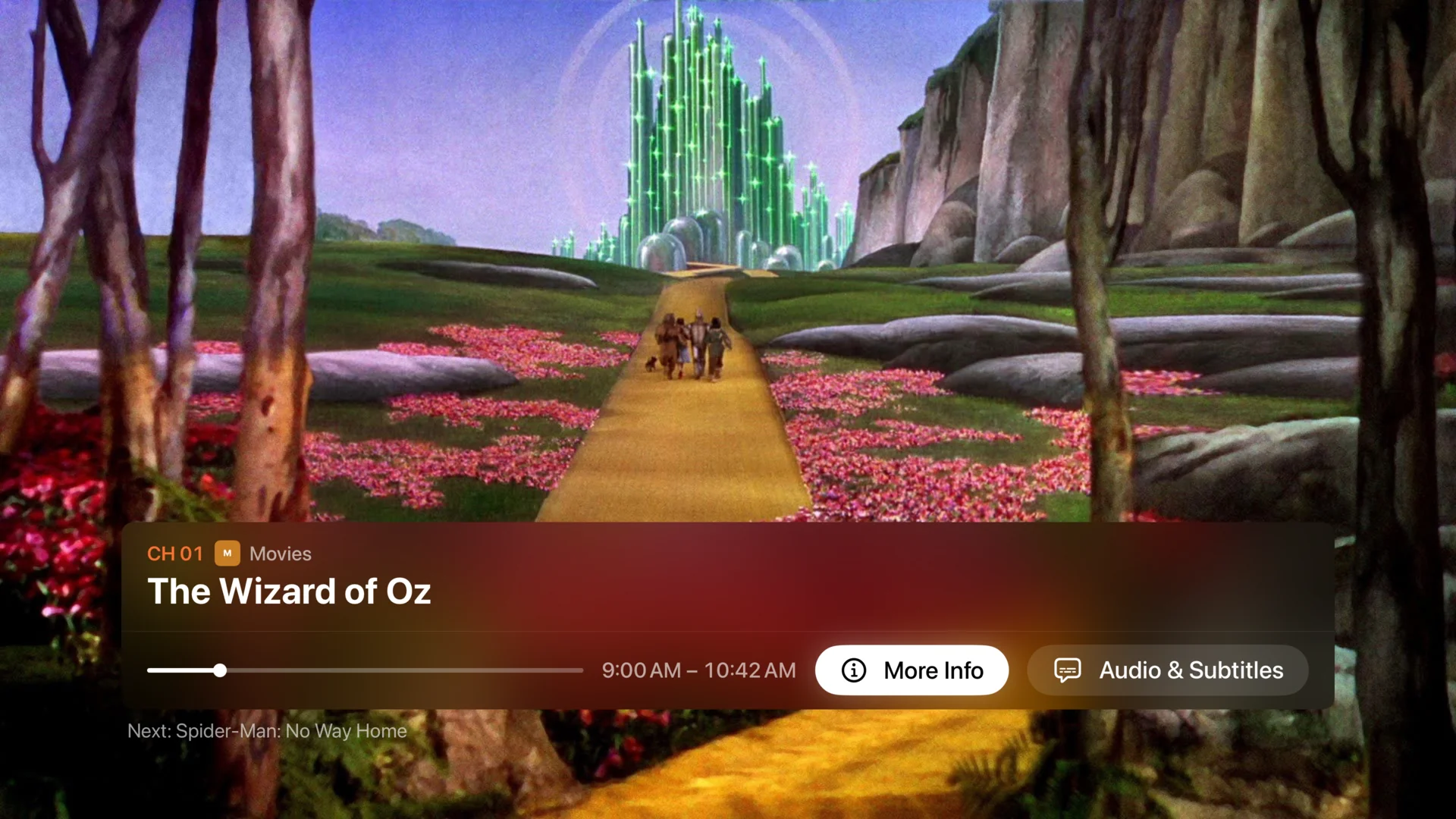 Currents live playback screen with the Up Next controls.